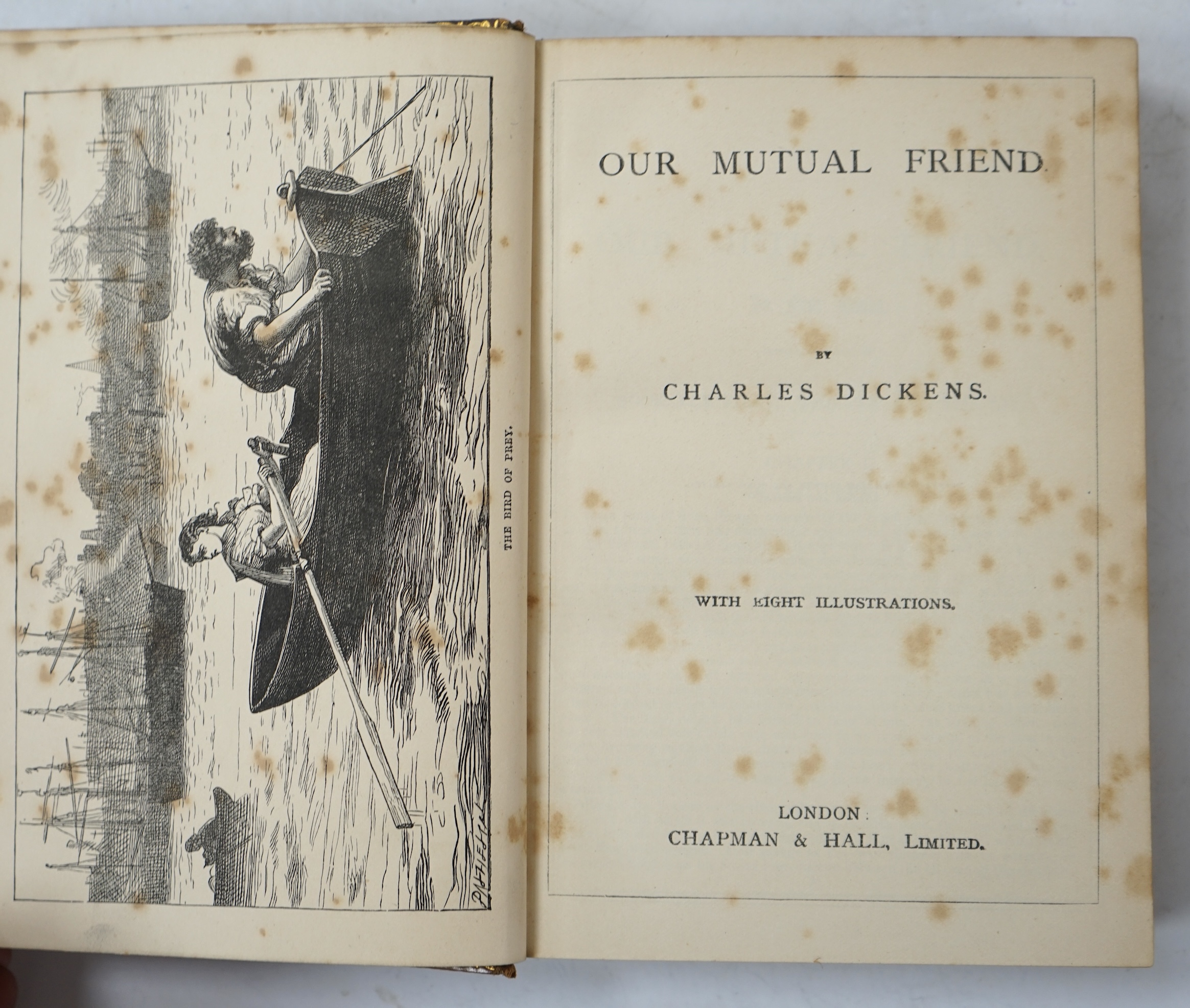 Dickens, Charles - Works, 8vo., half calf, 13 vols, Chapman & Hall
